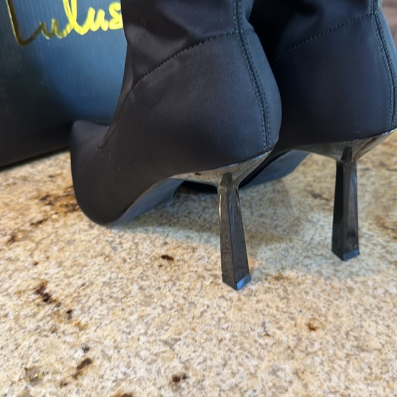 Brand new in box, Amsie Black Knit Pointed-Toe Mid-Calf Sock Boot. - Picture 4 of 5